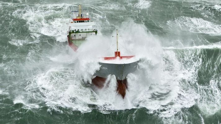 ship in storm