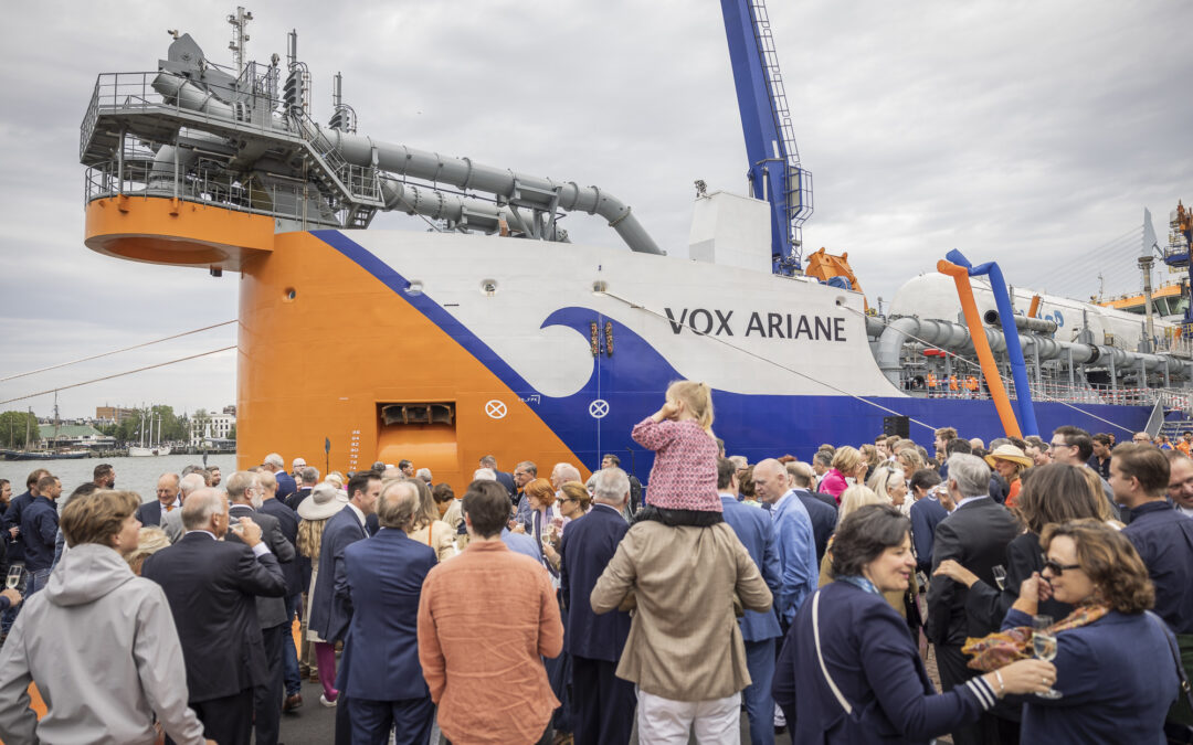 Van Oord christens LNG-powered trailing suction hopper dredger Vox Ariane