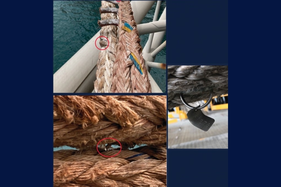 Nautical Institute warns for mooring ropes with embedded hazards