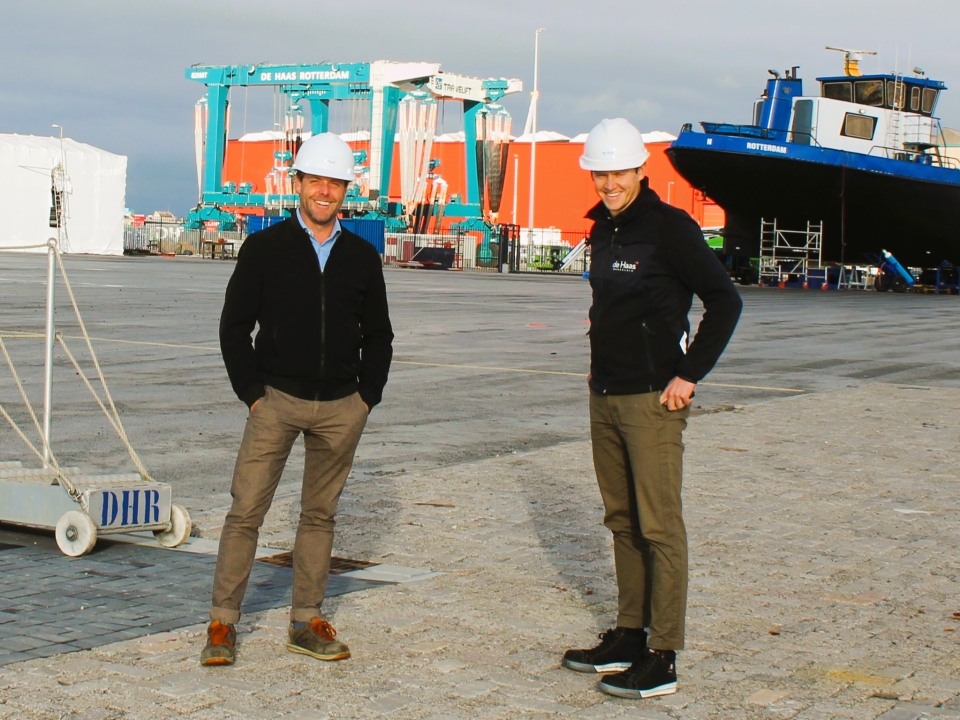 Ruben Kalisvaart and Guido Davids of ship repair company De Haas.