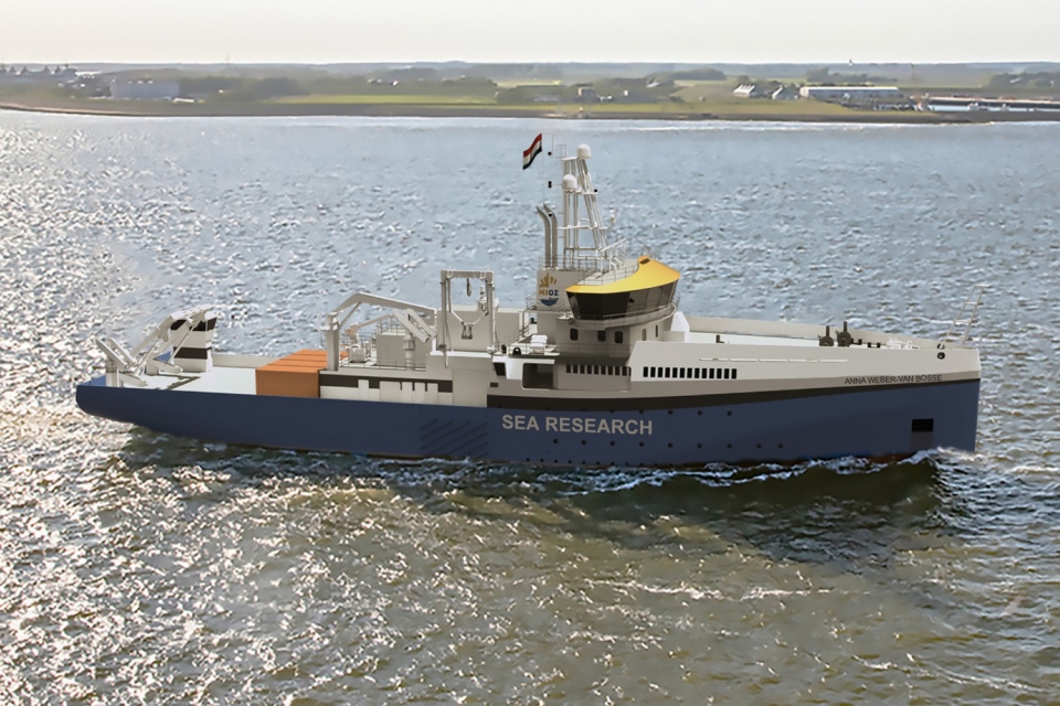 The research vessel Anna Weber-van Bosse for NIOZ. Dutch maritime industry is disappointed it will be built in Spain.