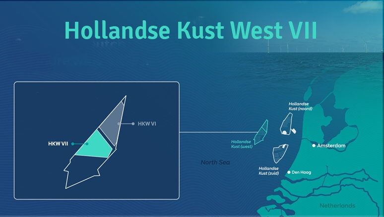 Location of Dutch offshore wind farm Hollandse Kust West.