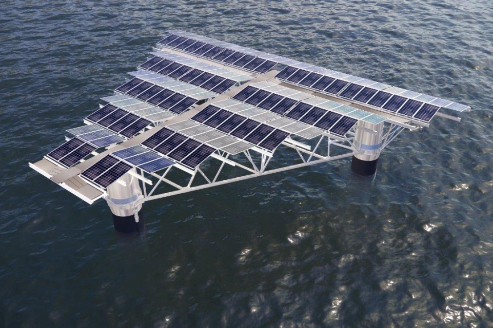 SolarDuck floating solar setup