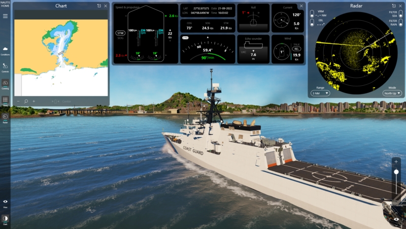 Screenshot of maritime simulation software by VSTEP.