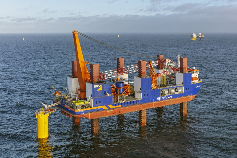 Picture: Offshore installation vessel MPI Resolution installing secondary steel