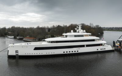 Feadship moves 67-metre superyacht out of construction hall