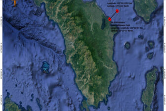 Location of sinking of the MT Princess Empress