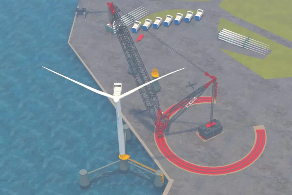 Mammoet ring crane for wind turbines.