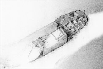 A digital image of the stern of the Montevideo Maru shipwreck