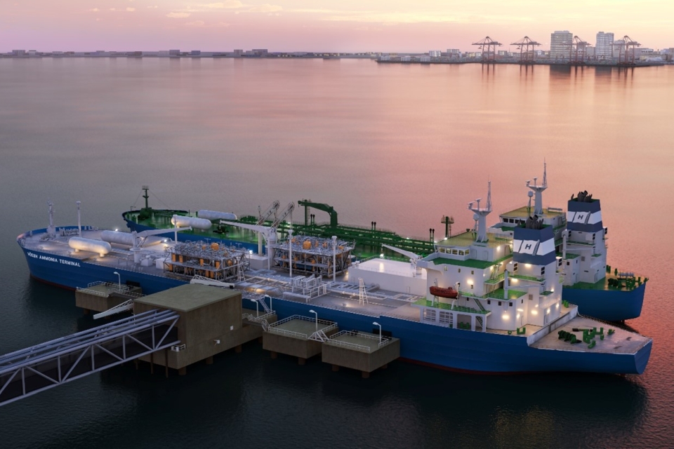 A Hoëgh LNG vessel will act as a receiving terminal where ammonia will be converted into hydrogen.