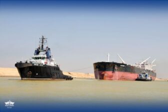 Suez Canal tug boats assist after collision