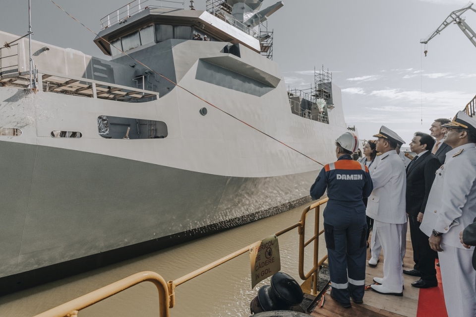 Damen launches Pakistan Navy Offshore Patrol Vessel at Galati