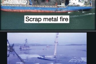 Scrap metal fire results in vessel sinking