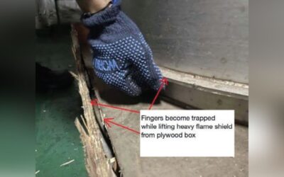 Crew member’s fingers crushed during maintenance