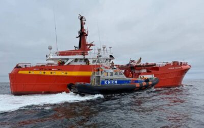 Ship hits wind turbine, KNRM evacuates two injured crew