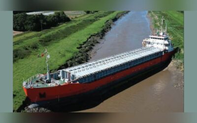 Restricted waterway bank effect grounds vessel