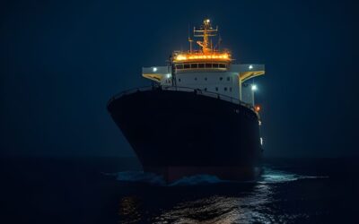 Crew uses laser light used to attract other ship’s attention
