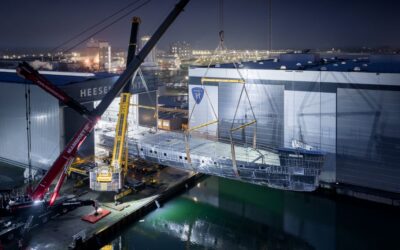 VIDEO: Heesen joins hull and superstructure of Project Evita