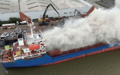 Scrap metal fire damages general cargo vessel