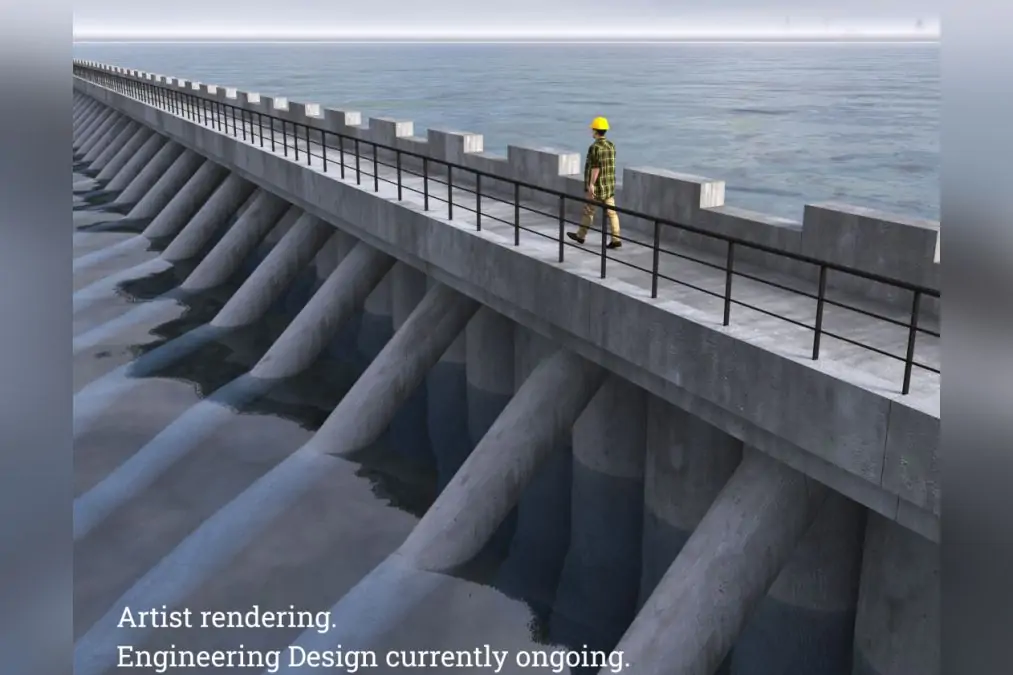 ComCombi Wall Copyright GCPDbi wall storm surge barrier Haskoning (Copyright GCPD)