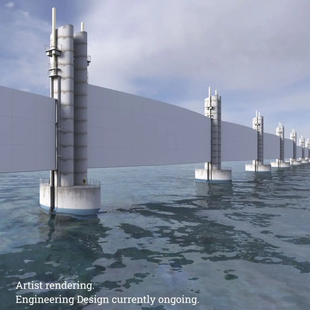 Flood gate up storm surge barrier (copyright GCPD)