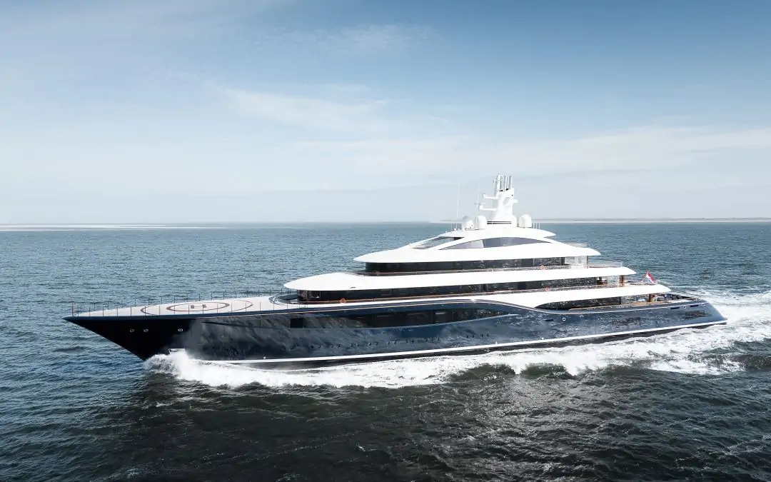 Project 1014 on sea trials, photo by Feadship