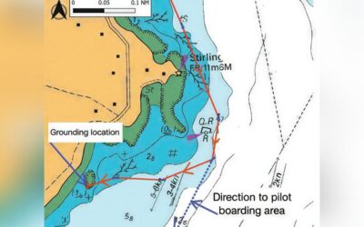 Pilot boat hits rocks